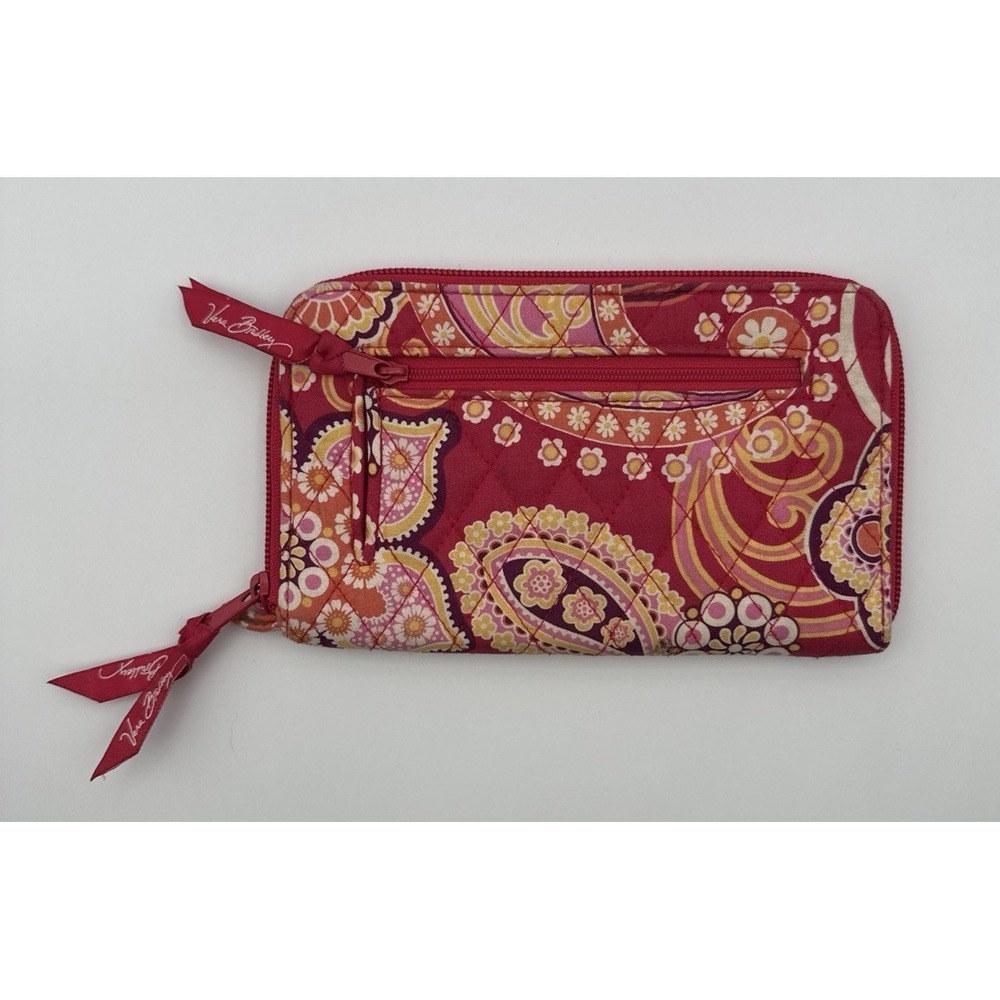 Vera Bradley Raspberry Fizz Quilted Zip Wallet Wristlet Pouch